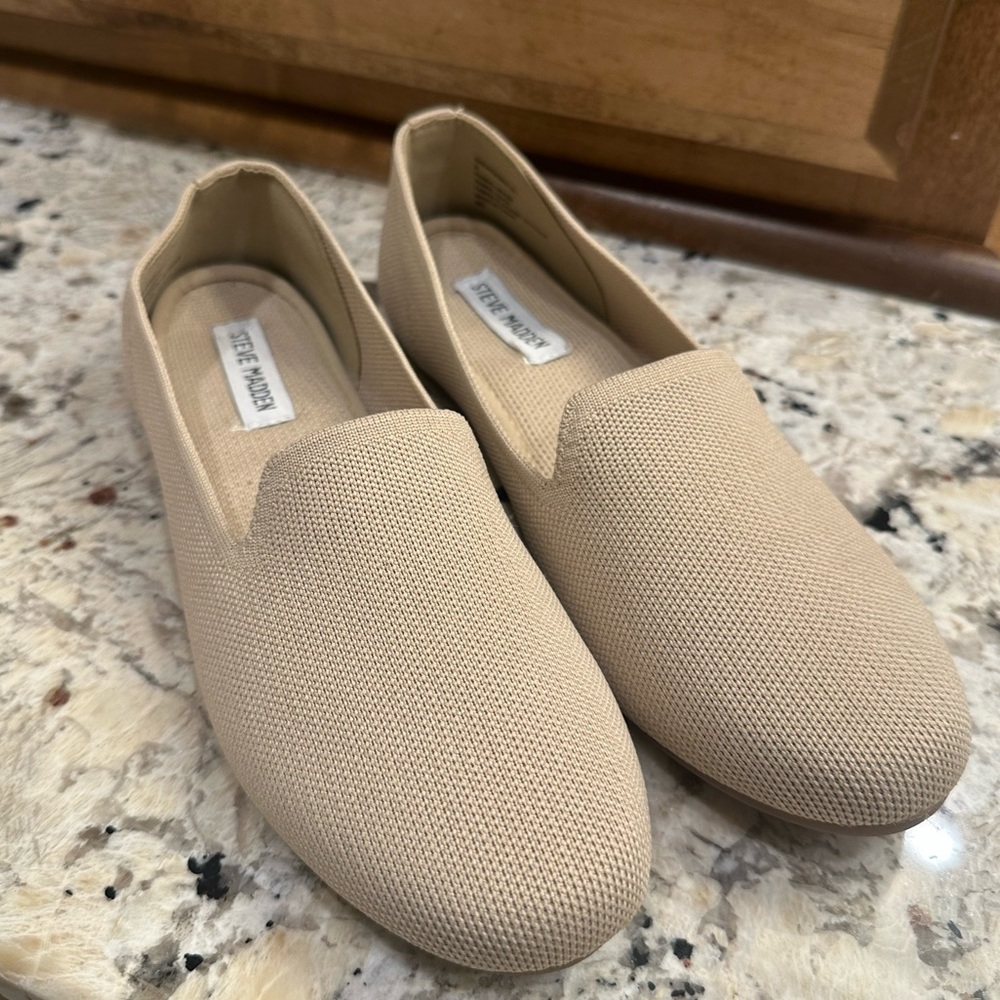 Steve Madden Sabin Size 8 Women's Flat Almond Toe Fabric Loafers Flats Stretch